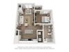 1x1 floor plan with sunroom